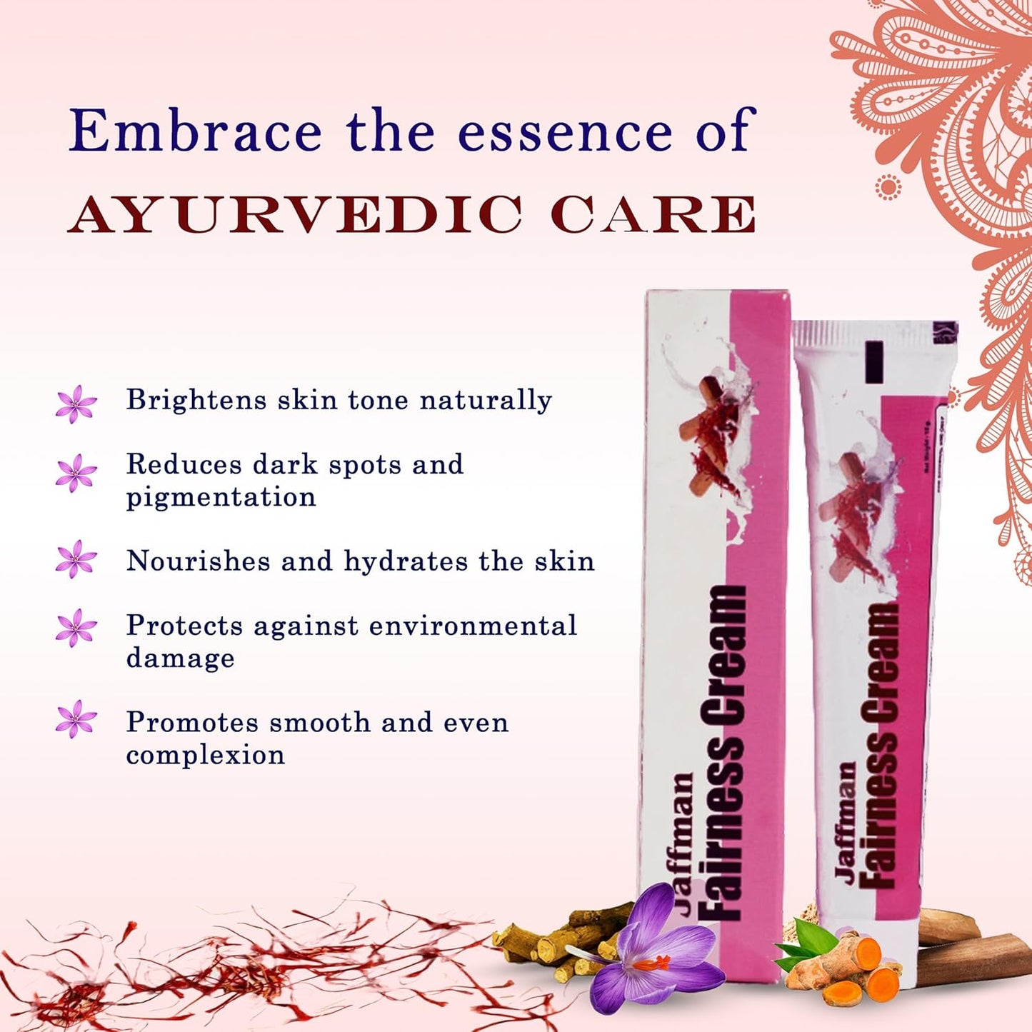 Fairness Cream with Saffron, Sandal, Milk and 25 Different Herbs | Skin Whitening, Dark Spot Removal & Acne Scars Removal Cream |For All Skin Type| For Men and Women | Pack of 1