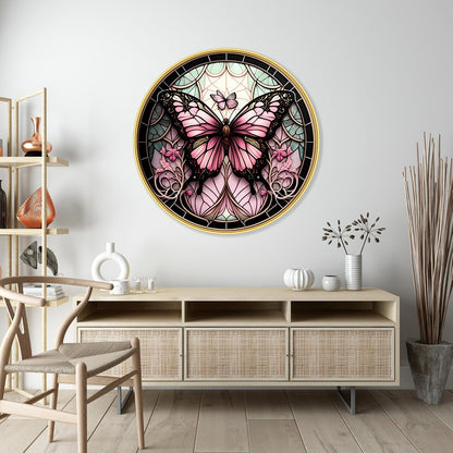 Butterfly modern art Premium Sparkle lamination Golden Slim Frame 50.8 cm x 50.8 cm Large Size, For Home/Office/Hotel painting GRL-29