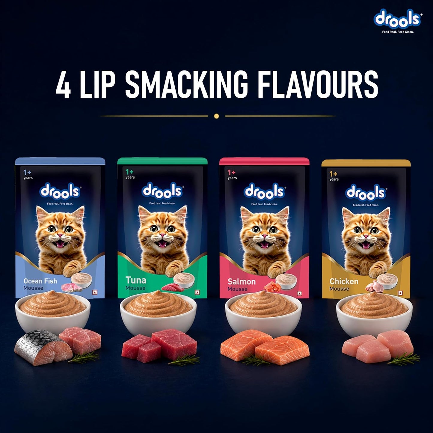 Drools Adult Cat Wet Mousse 80g Pack of 5, 400g | Chicken Flavour | Rich in Protein | Promotes Hydration & Easy to Digest| No Artificial Flavours | Packed with Essential Vitamins & Antioxidants