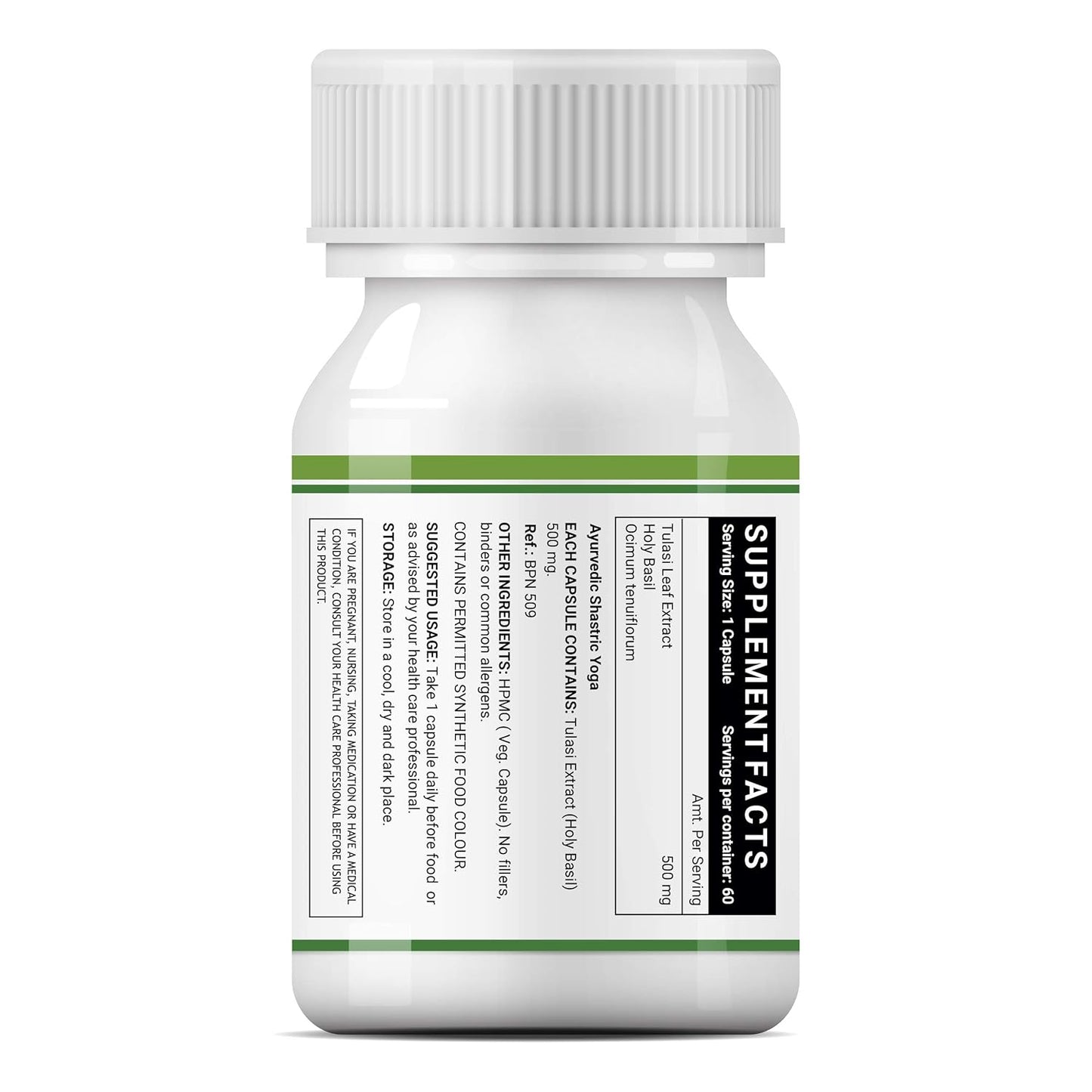 INLIFE Tulsi (Tulasi) Extract Capsules | Holy Basil | Pure Herbal Supplement | Natural Respiratory Wellness, 500mg – 60 Vegetarian Capsules (Pack of 1, 60)