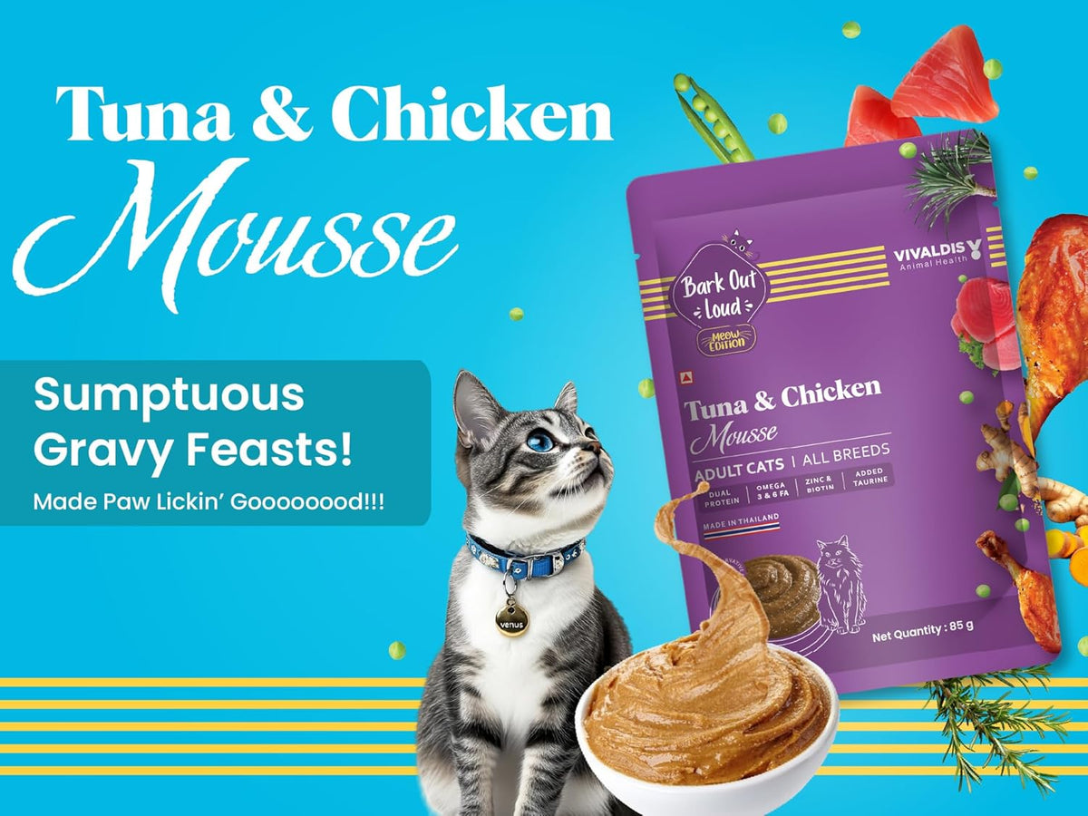 BARK OUT LOUD - Fresh Tuna & Chicken Mousse Wet Cat Food, Adult, 1 count, 1 count