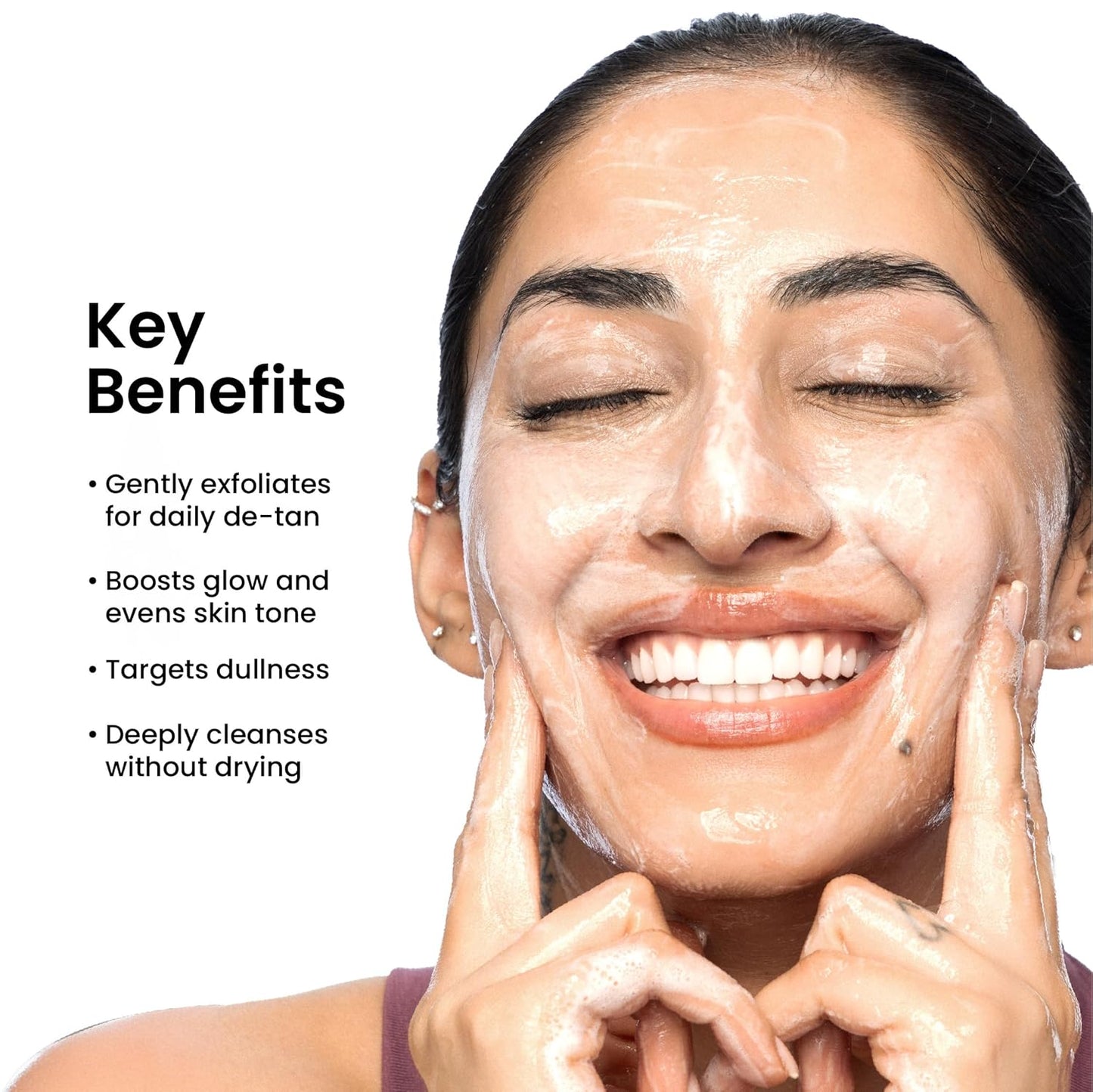 Foxtale Super Glow Detan Face Wash with Vitamin C & Papaya enzyme, Tan Removal, Brightens & Reduces Pigmentation, Gentle Exfoliation | Face Wash for Men & Women | All Skin Types - 50ml