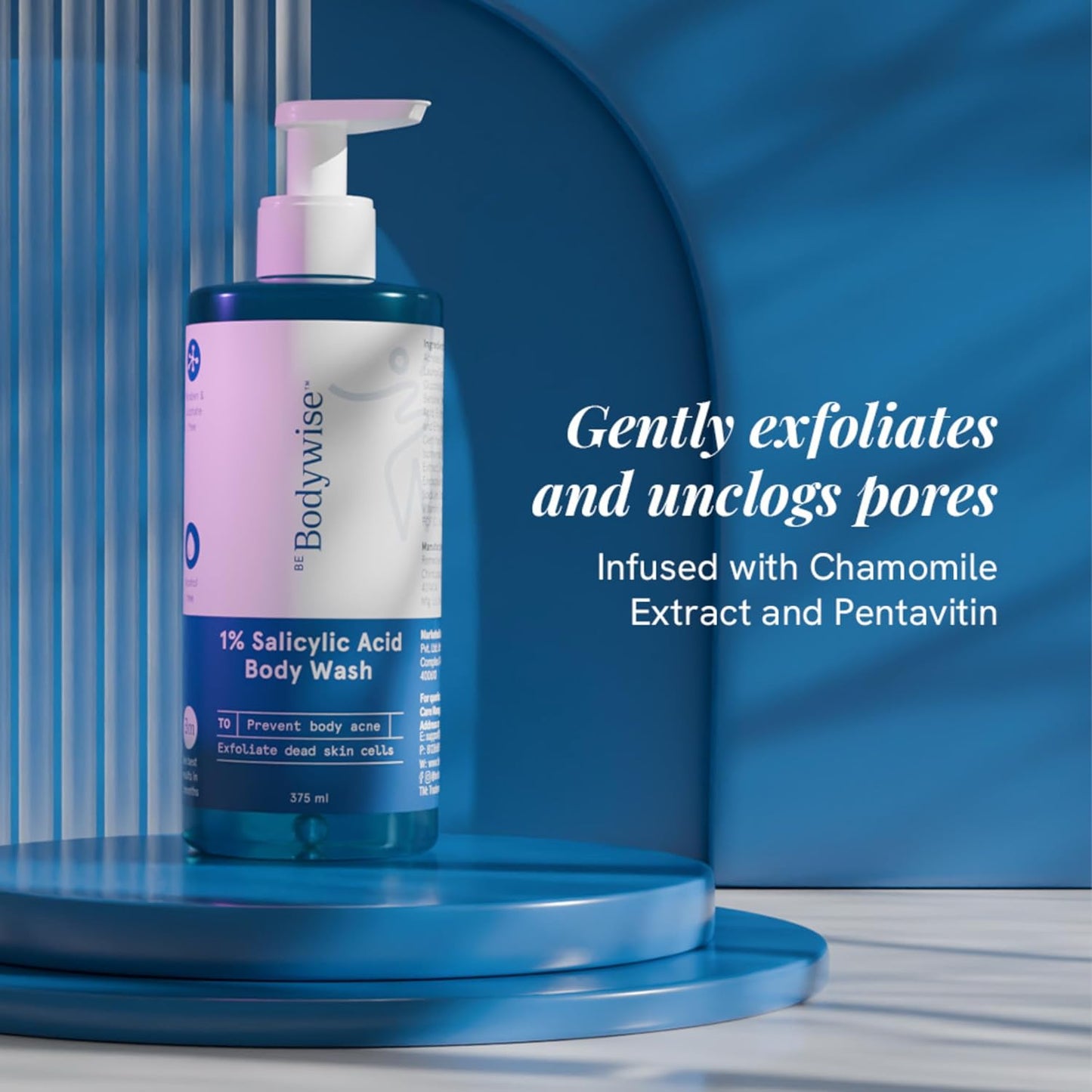 Be Bodywise 1% Salicylic Acid Body Wash 375 ml | Refreshing Showering Gel that Helps to Prevent Body Acne & Cleanse Skin | Paraben and SLS free