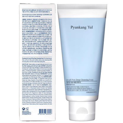 [PKY] Pyunkang Yul Low pH Pore Deep Cleansing Foam – Korean Face Cleanser with Diatomite, Tea Tree & Centella, Soothes & Deeply Cleanses, Gentle Makeup Remover (100ml)
