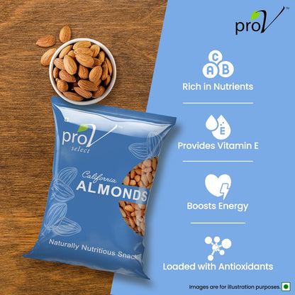 ProV Select Dried Almond 500 gm, Dry Fruits | Whole Natural Badam | High in Protein & Vitamin E | Economical Value Pack