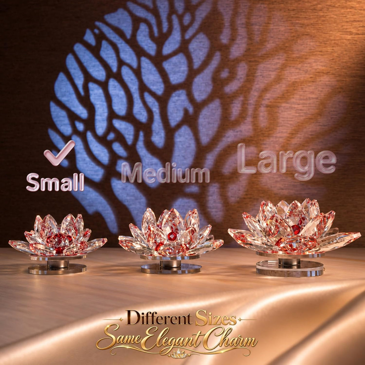 Crystal Lotus Flower Glass Showpiece, Decor -8.5 x 5.5 CM
