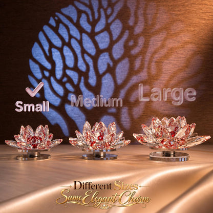 Crystal Lotus Flower Glass Showpiece, Decor -8.5 x 5.5 CM