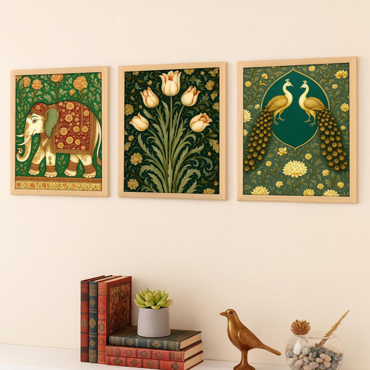 Rousrie Madhubani Wall Art Painting | Framed Wall Paintings For Home Décor | Wall Decoration Painting | Frames For Home Décor Office Frame Living Room (Design 8)