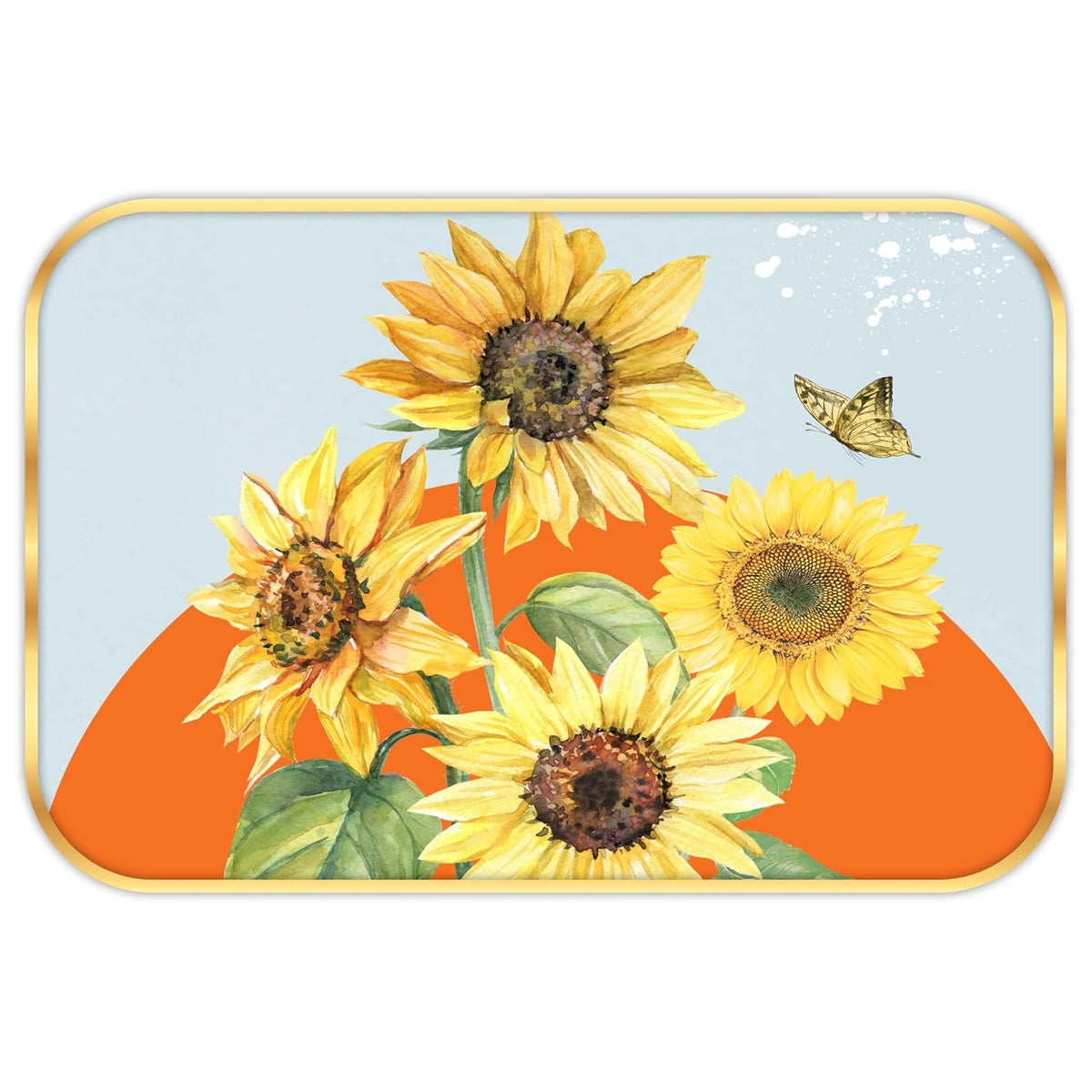 Abstract flower modern art Premium Sparkle Lamination Finished Surface Golden Slim Frame 30 cm x 46 cm Large Size, For Home/Office/Hotel painting MG32