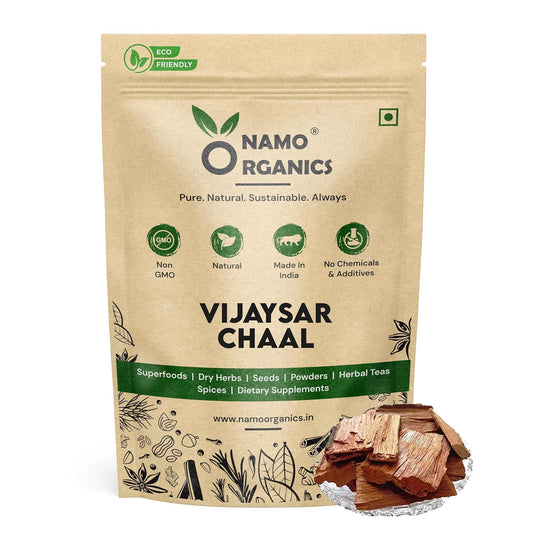 Namo Organics - Vijaysar ki Lakdi - 400gm | Better Than vijaysar wood glass | vijaysaar ki lakdi Indian Kino |Pterocarpus Marsupium Bark | Vijaysar Chaal