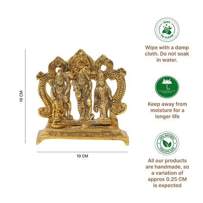Metal Ram Darbar Idol with Shree Ram, Sita, Laxman & Hanuman Ji | Ramdarbar Murti, Pooja Idol, Spiritual Gift (Design 01: L10 x W5 x H10 cm)
