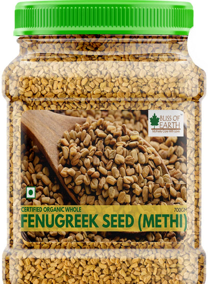 Bliss of Earth 700GM Certified Organic Fenugreek Seed Whole, Sabut Methi Dana