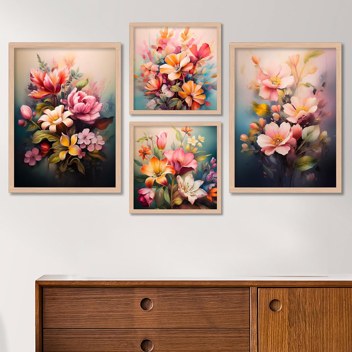 Painting For Home/Wall Decoration - Wall Painting For Living Room Bedroom Framed - Frames For Office Wall Decor (Set of 4) (Medium, Artwork 1)