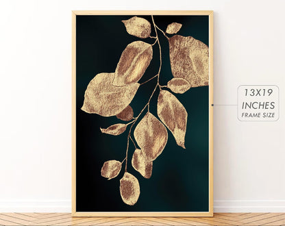 Big Modern Framed Posters Wall Decor Paintings For Living Room, Bedroom/Big Paintings For Wall Decoration, Frames For Wall Decor Set of 3 (13x19 Inches) (Green Gold)
