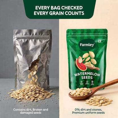 Farmley Watermelon Seeds I 100 g I Watermelon Seeds for Eating | Magaj Seeds I Tarbuj Beej | Rich in Protein | Potassium | Magnesium & Iron