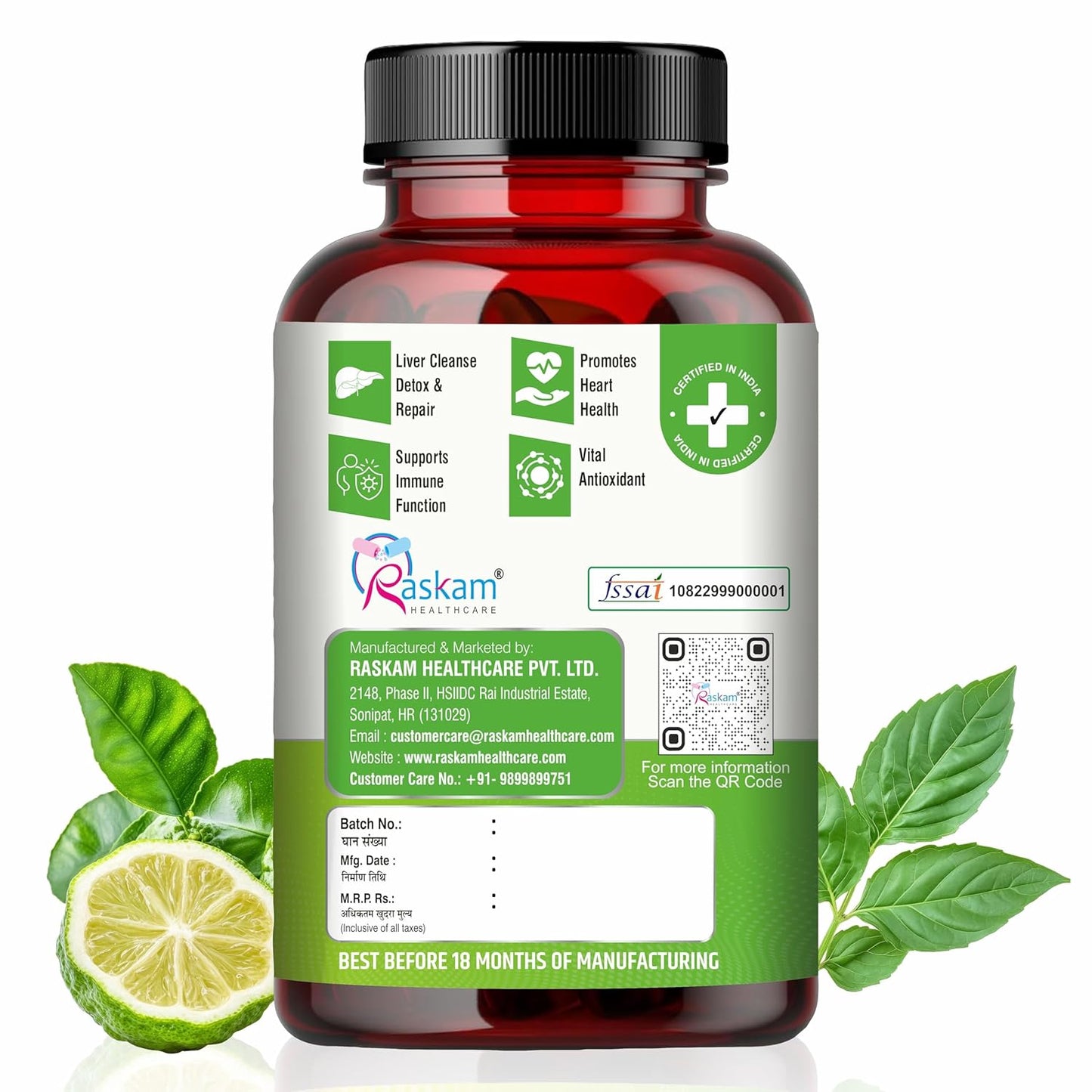 Citrus Bergamot 1200mg Supplement, 100 Veg Capsules, Antioxidant-Rich Complex for Heart Health and Immune Support