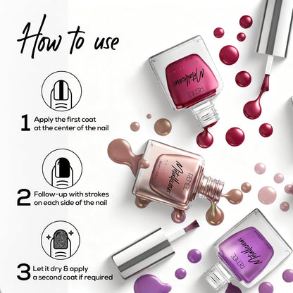 RENEE Metallicious Nail Paint- Orchid Spell, Quick Drying, Metallic Finish, Long Lasting, Chip resisting Formula with High Shine & Full Coverage, Acetone & Paraben Free, 10 Ml