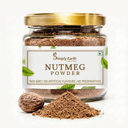 Simply Earth Nutmeg Powder 100 Gram - Jaiphal Jathikka Powder | Organically Grown | 100% Pure & Natural | Myristica fragrans | No Added Preservative