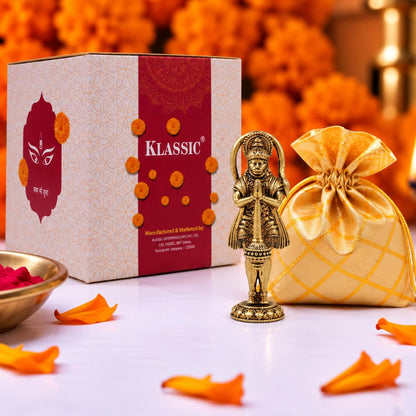 2.5 Inch Pure Brass Lord Hanuman Idol | Bajrangbali Murti for Home Temple, Mandir, Pooja Room & Office Desk | Ideal for Pooja, Diwali, Festive Gifting & Religious Home Decor