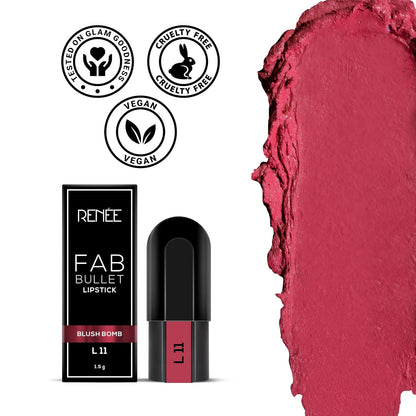 RENEE Fab 5 Refill Bullet Matte Lipstick, L 11 Blush Bomb 1.5gm