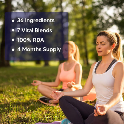 Simply Earth Nutrition Combo: 120 Magnesium Complex Tablets + 120 Multivitamin Tablets - Complete Blend of Vitamins, Minerals & Probiotics for Bone & Heart Health