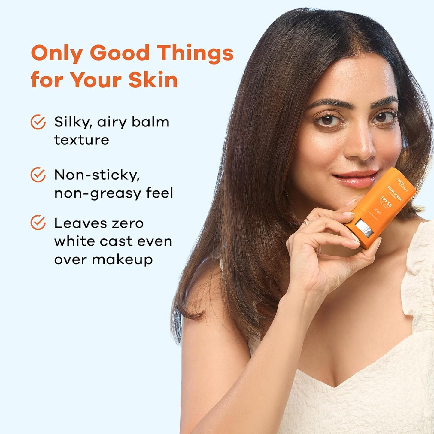 Earth Rhythm Glow Surge Vitamin C & E Sunstick SPF 50 – Brightening, No White Cast, Oxybenzone-Free, Vegan