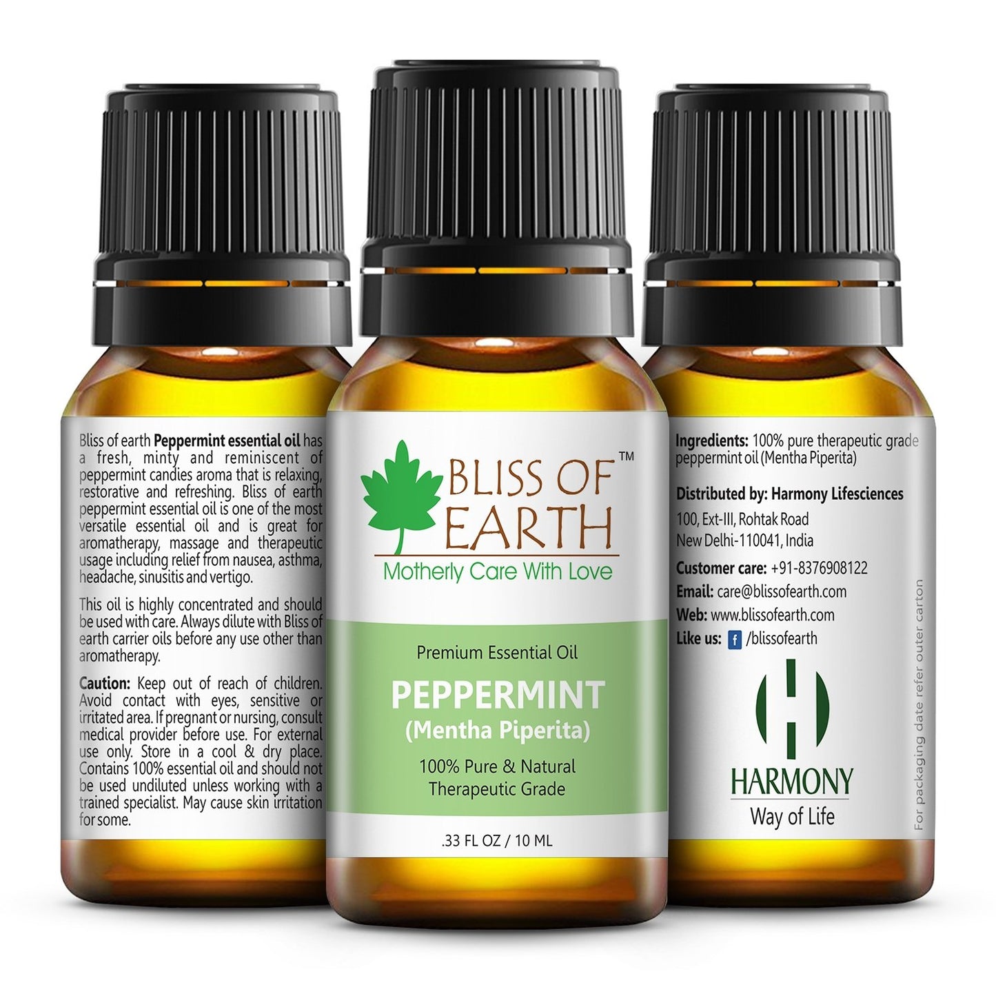 Bliss of Earth Peppermint Essential Oil, 10ml