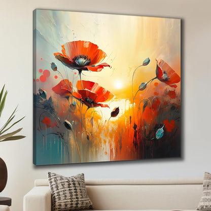 flower modern art canvas home decor wall paintings with frame painting for living room wall decoration office 24 inch x 24 inch CR-280