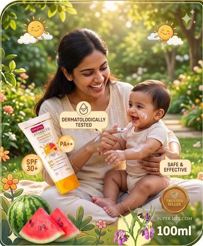 BABYHUG Advanced Mineral Based Sunscreen Lotion with SPF 30 +, PA+++,UVA/UVB Protection 100ML(Pack Of 1)