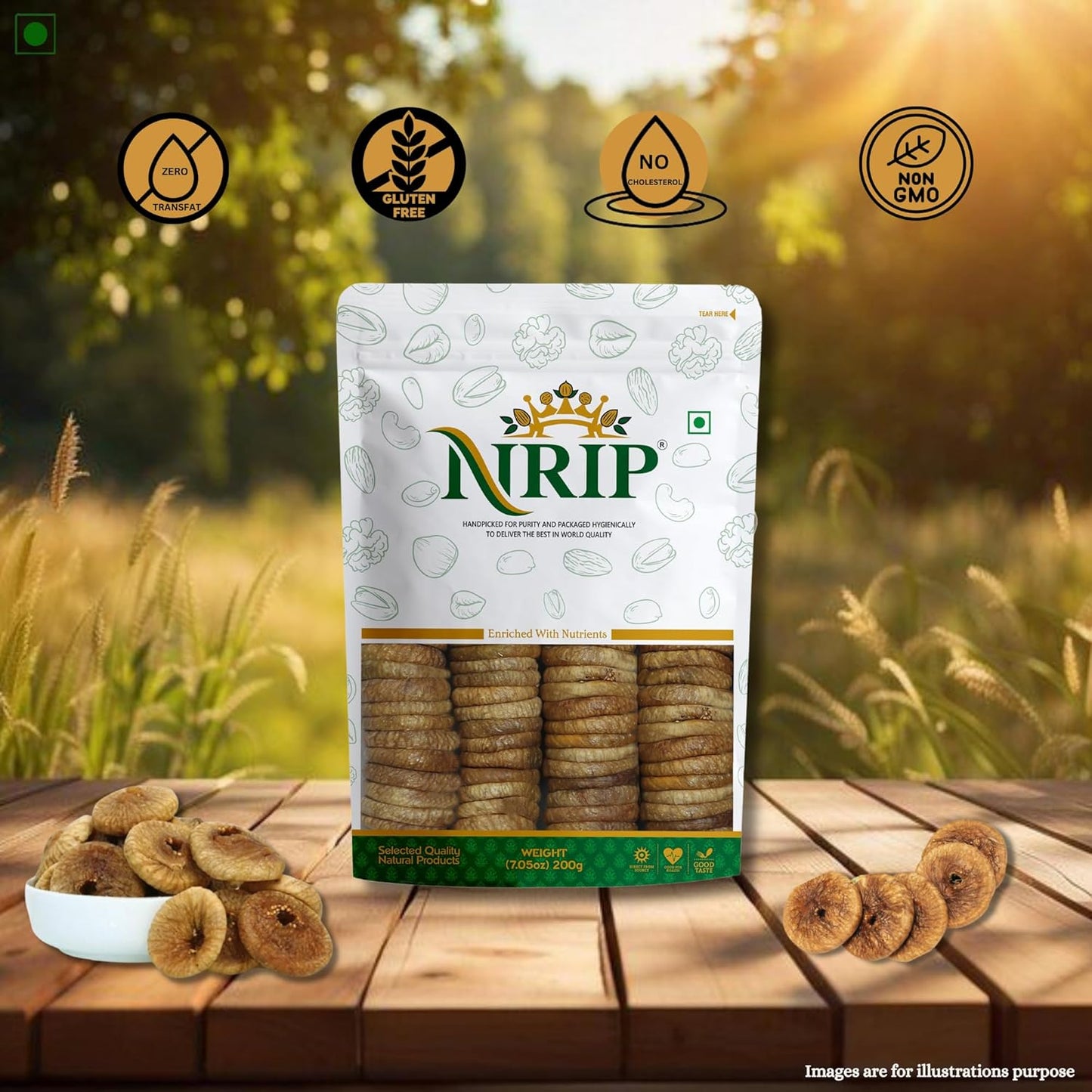 NRIP Premium Dried Afghani Anjeer 200g I Low in Fat | Dry Fruits in Fresh | Healthy Snacks I Rich Source of Vitamins Dietary Fiber | Dry Figs