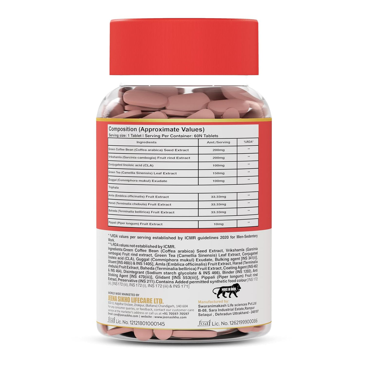 Jeena Sikho Fat Burner Advance Formula 60 Tablets, Ayurvedic Weight Loss Supplement for Men & Women, Helps Reduce Belly Fat & Improve Metabolism, With Amla, Guggul & Pipali
