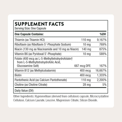 Supplement facts label on a beige background