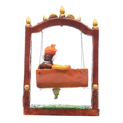eCraftIndia Polyresin Lord Ganesha Idol (10.99 cm x 19.98 cm x 29.99 cm, Brown)