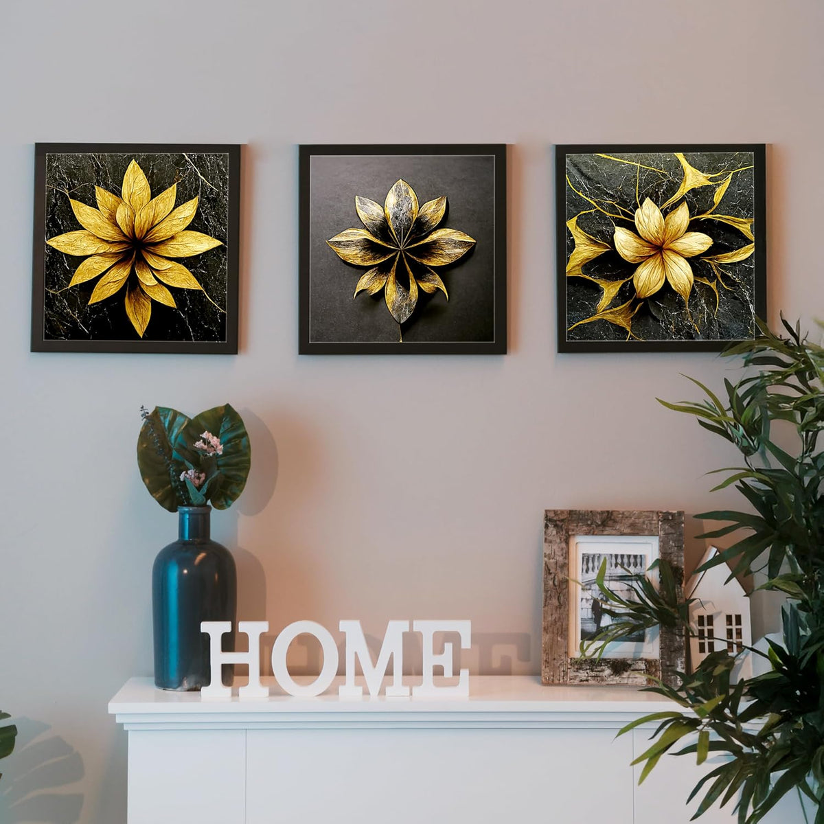 Framed Art Painting For Home, Living Room, Hall | Traditional Paintings With Frame For Home Decor (Floral D1)