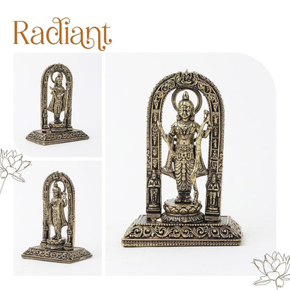 Ram Lala Brass Statue | Handcrafted Lord Ram Idol for Mandir and Temple Decor | Housewarming and Wedding Gift (Design01: L5 x W4 x H8 cm)