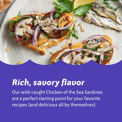 Chicken of the Sea Sardines in Louisiana Hot Sauce, 3.75 Ounce Can (Pack of 1), Wild Caught Sardines, Packaging May Vary