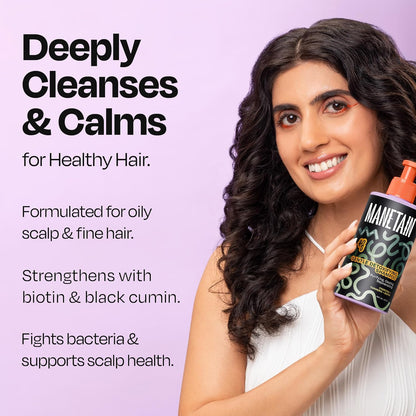 MANETAIN Gentle Detoxifying Shampoo 237ml – Deep Cleansing for Oily Scalp & Fine Hair