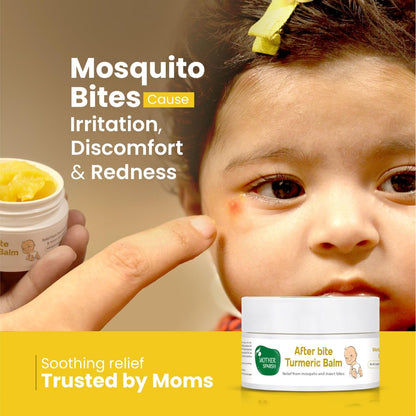 Mother Sparsh After Bite Turmeric Balm for Rashes And Mosquito Bites, 100% Ayurvedic, Gentle Skin Roll-On Formula, 25gm