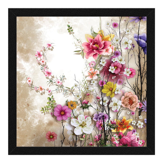 Flower/Floral Painting For Wall Decoration, Wall Painting For Living Room, Multicolor, Floral, 13 X 13 inches, Set of 1