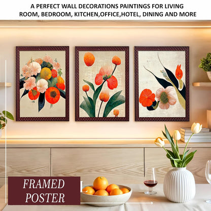 Framed Art Painting For Home, Living Room, Hall | Traditional Paintings With Frame For Home Decor (Floral D2)