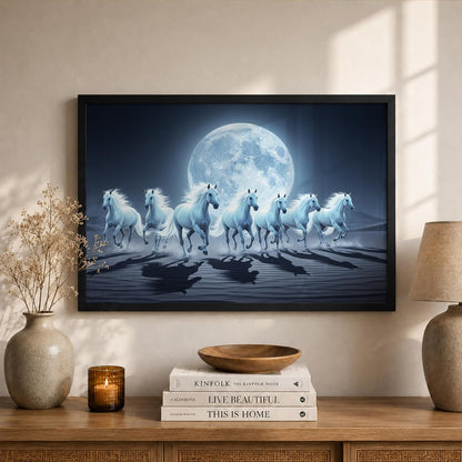 7 Horse Vastu Wall Painting (Landscape Collection) (Natural, Design 18, 48L x 33W cm)