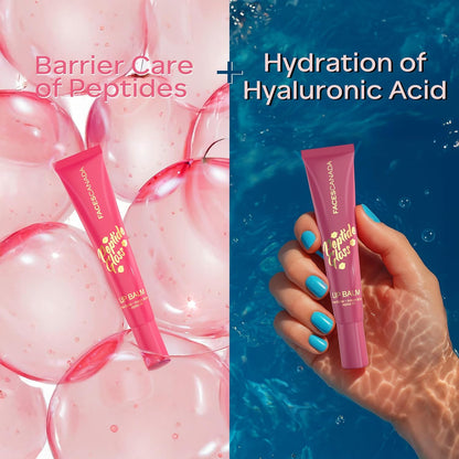 FACES CANADA Peptide Gloss Lip Balm - Cherry Charm 03, 10 ml | Tinted Lip Balm | Deeply Nourishing | Lightweight | Soft & Smooth Finish | Overnight Lip Treatment | With Butters & Hyaluronic Acid Infused
