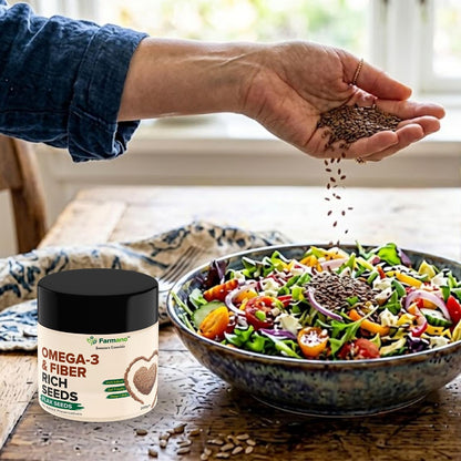 Farmano Raw Flax Seeds | Omega-3 & High Fiber | Premium Quality | 200g | Raw Alsi Seeds Unroasted, Omega 3 & Fibre Rich, Heart Health & Digestion Support, Weight Management, 100% Natural