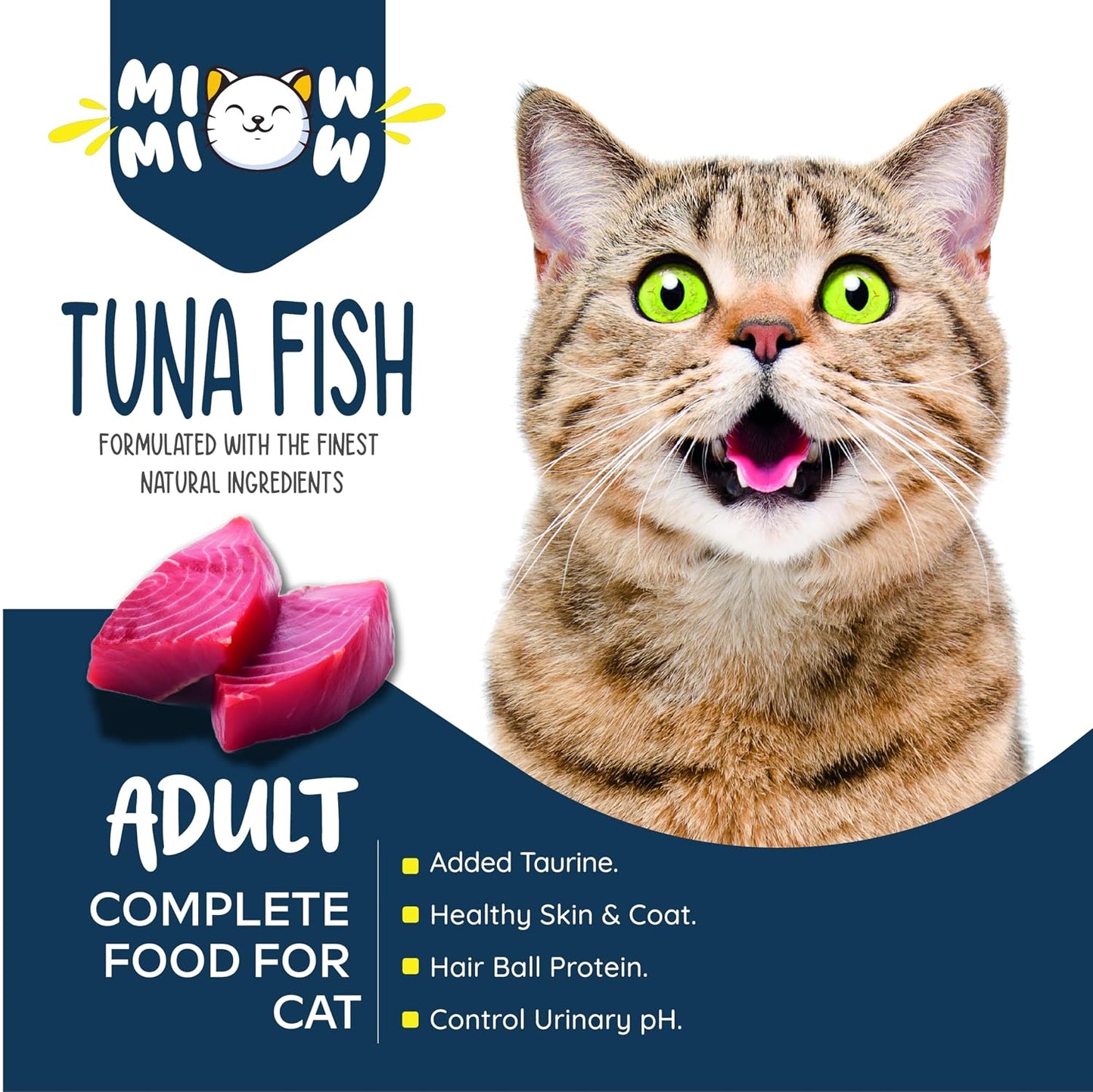 TAIYO MIOW MIOW Adult Tuna Fish 50g | Complete Dry Cat Food | Formulated with Finest Natural Ingredients