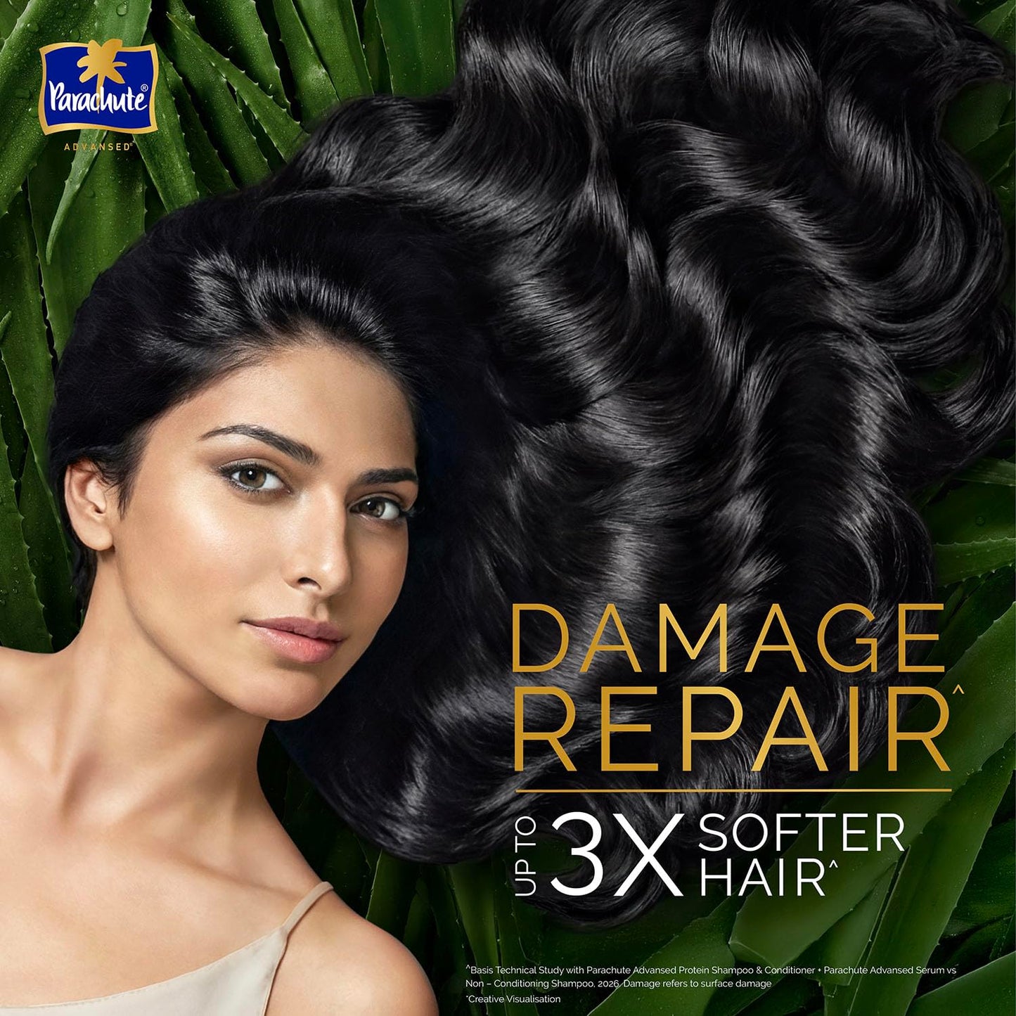 Parachute Advansed Protein Shampoo | with Coconut Milk and Aloe Vera | For up to 100% Damage Repair & up to 3X Softer Hair | Protein Lock Technology | Paraben-Free | For Men & Women | 340ml