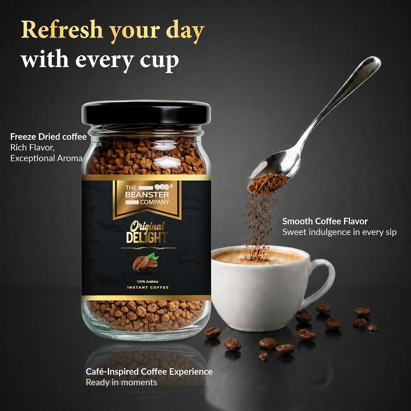 The Beanster Company 100% Arabica Original Delight Instant Coffee, 50g