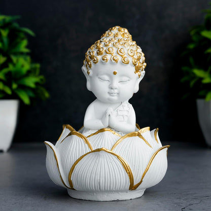 Laughing Buddha Baby Monk Idol Statue Showpiece Home Decor Items for Living Room and Gifts-WT_GOL-LBMK4
