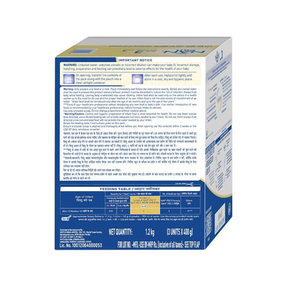 Nestlé NAN PRO 3 Follow-Up Formula-Powder After 12 months, Up to 18 months, Stage 3, 1.2 Kg, 3 x 400g Pouch in Box