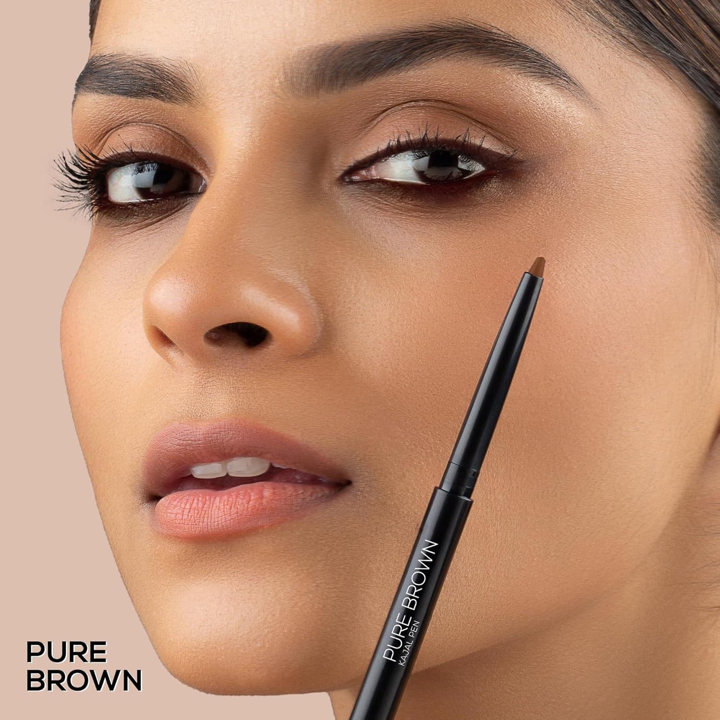 RENEE Pure Brown Kajal Pen with Sharpener |24 Hrs Stay Long Lasting Kohl Pencil |Matte Finish, Rich Color Payoff |Smudge & Water Proof with One Swipe Application Formula - 0.30gm
