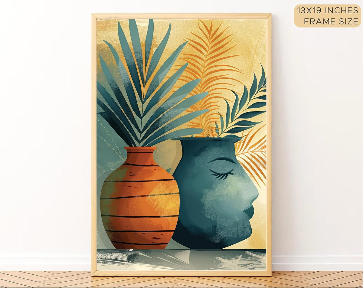 Boho wall Art Paintings Modern Art Framed Wall Painting for Living Room Bedroom - Wall Posters | Paintings with Frame Set of 3 (14x18 Inches) (art 2)